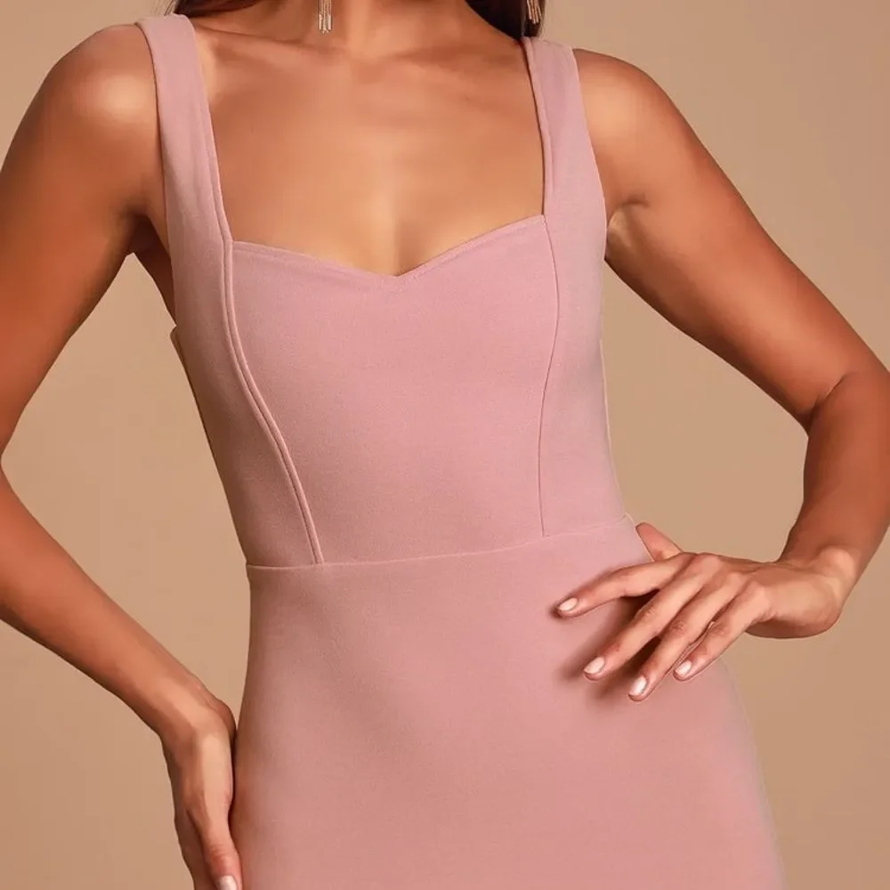 Lulu's Sweetest Thing Mauve Pink Maxi Dress XL - Picture 8 of 12
